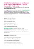 TCIC&sol;TLETS Mobile Access Re-Certification 2026 &vert; Actual Exam Questions & Verified Answers &vert; A&plus; Study Guide