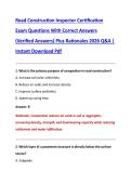 Road Construction Inspector Certification  Exam Questions With Correct Answers  &lpar;Verified Answers&rpar; Plus Rationales 2026 Q&A &vert;  Instant Download Pdf 