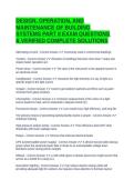 DESIGN&comma; OPERATION&comma; AND MAINTENANCE OF BUILDING SYSTEMS PART II EXAM QUESTIONS & VERIFIED COMPLETE SOLUTIONS