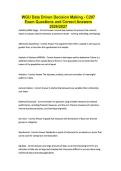 WGU Data Driven Decision Making - C207 Exam Questions and Correct Answers 2026&sol;2027