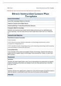 WGU D639 Task 1 Direct Instruction Lesson Plan &vert; 2026 Update with complete solutions&period;