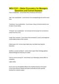 WGU C211 - Global Economics for Managers Questions and Correct Answers