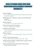 ATSC 113 FINAL FINAL TEST 2026 QUESTIONS WITH CORRECT ANSWERS GRADED A&plus;