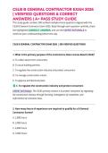 CSLB B GENERAL CONTRACTOR EXAM 2026 &vert; VERIFIED QUESTIONS & CORRECT ANSWERS &vert; A&plus; PASS STUDY GUIDE