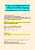 NSG 6005 Final Exam Comprehensive Review  Test Bank with 300 Real Test Questions and  Correct Answers with Rationales&sol; NSG 6005  Advanced Pharmacology Final Exam 2026-2027