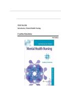 Test Bank For Introductory Mental Health Nursing&comma; 5th Edition&period; By Cynthia Kincheloe &period; All Chapters 1-19&period;Latest 2025