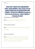WGU D027 OBJECTIVE ASSESSMENT  FINAL EXAM NEWEST 2025-2026 ACTUAL  EXAM COMPLETE 90 QUESTIONS AND  CORRECT DETAILED ANSWERS Questions  and Correct Answers&sol; Latest Update &sol;  Already Graded