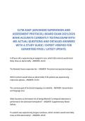 CLTM ASAP &lpar;ADVANCED SUPERVISION AND  ASSESSMENT PROTOCOL&rpar; BOARD EXAM 2025&sol;2026  BANK ACCURATE CURRENTLY TESTING EXAM WITH  400 ACTUAL QUESTIONS AND DETAILED ANSWERS  WITH A STUDY GUIDE &sol; EXPERT VERIFIED FOR  GURANTEED PASS &sol; LATEST UPDATE&period; 