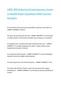 MED 300 Historical Contemporary Issues in Health Exam Questions With Correct Answers