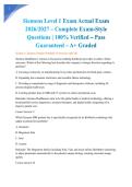 Siemens Level 1 Exam Actual Exam 2026&sol;2027 &ndash; Complete Exam-Style Questions with Detailed Rationales &vert; 100&percnt; Verified &ndash; Pass Guaranteed &ndash; A&plus; Graded