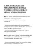 AU PSYC 304 FINAL 4 2026 EXAM  PREPARATION PACK KEY BEHAVIORAL  THEORIES COGNITION AND RESEARCH  METHODS WITH SAMPLE QUESTIONS 