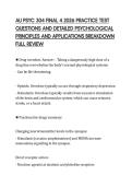 AU PSYC 304 FINAL 4 2026 PRACTICE TEST  QUESTIONS AND DETAILED PSYCHOLOGICAL  PRINCIPLES AND APPLICATIONS BREAKDOWN  FULL REVIEW