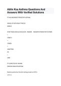 Abfm Ksa Asthma Questions And  Answers With Verified Solutions 