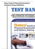 Test Bank for Bates&rsquo; Guide To Physical Examination and History Taking 14th Edition &lpar;LWW&comma; 2025&rpar; by Rainier P&period; Soriano&comma; Isbn no&semi; 9781975218348&comma; all 20 Chapters Covered