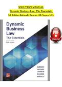 Dynamic Business Law&colon; The Essentials 5th Edition &lpar;Kubasek&comma; Browne&rpar; Complete Solution Manual All Chapters 1&ndash;25&comma; Instructor Answers & Explanations