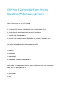 DSP Year 1 Cumulative Exam Review Questions With Correct Answers 