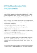 DSP Final Exam Questions With Complete Solutions