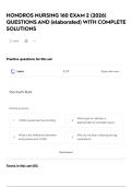 HONDROS NURSING 160 EXAM 2 &lpar;2026&rpar; QUESTIONS AND &lpar;elaborated&rpar; WITH COMPLETE SOLUTIONS