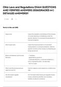 Ohio Laws and Regulations EXAM QUESTIONS AND VERIFIED ANSWERS 2026&lpar;GRADED A&plus;&rpar; DETAILED ANSWERS&excl;&excl;