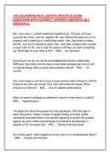 150 CALIFORNIA REAL ESTATE PRACTICE EXAM  QUESTIONS WITH CORRECT VERIFIED ANSWERS &vert;ALL  GRADED A&plus; 