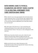 BATES NURSING GUIDE TO PHYSICAL  EXAMINATION AND HISTORY TAKING CHAPTER  1 TO 24 2026 FINAL ASSESSMENT STUDY  GUIDE QUESTION BANK VERIFIED 