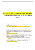 HESI Exit RN Exam Prep &vert; 700&plus; Verified Questions & Answers with Rationales &vert; Complete Nursing Exam Study Guide