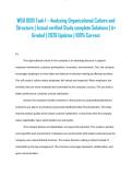WGU D081 Task 1 &ndash; Analyzing Organizational Culture and Structure &vert; Actual verified Study complete Solutions &vert; A&plus; Graded &vert; 2026 Updates &vert; 100&percnt; Correct