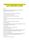 Certified Dietary Manager &lpar;CDM&rpar; Exam&vert;  Questions and answers &vert; Updated RATED A&plus; &vert; NEW 2026 