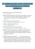 BC OWNER BUILDER ACTUAL EXAM PAPER 2026 QUESTIONS WITH ANSWERS GRADED A&plus;