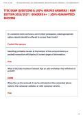 TTEC EXAM QUESTIONS & 100&percnt; VERIFED ANSWERS &vert; NEW  EDITION 2026&sol;2027 &vert; GRADERD A&plus; &vert; 100&percnt; GUARANTEED  SUCCESS