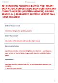   RBT Competency Assessment EXAM &vert;&vert; MOST RECENT  EXAM ACTUAL COMPLETE REAL EXAM QUESTIONS AND  CORRECT ANSWERS &lpar;VERIFIED ANSWERS&rpar; ALREADY  GRADED A&plus; &vert; GUARANTEED SUCCESS&excl;&excl; NEWEST EXAM  &vert; JUST RELEASED&excl;&excl; 
