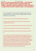 RN VATI Fundamentals Assessment EXAM &vert;&vert; MOST RECENT  EXAM ACTUAL COMPLETE REAL EXAM QUESTIONS AND  CORRECT ANSWERS &lpar;VERIFIED ANSWERS&rpar; ALREADY GRADED A&plus;  &vert; GUARANTEED SUCCESS&excl;&excl; NEWEST EXAM &vert; JUST RELEASED&excl;&excl;