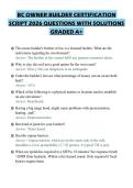BC OWNER BUILDER CERTIFICATION SCRIPT 2026 QUESTIONS WITH SOLUTIONS GRADED A&plus;