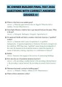 BC OWNER BUILDER FINAL TEST 2026 QUESTIONS WITH CORRECT ANSWERS GRADED A&plus;