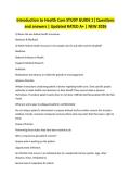 Introduction to Health Care STUDY GUIDE 1&vert; Questions and answers &vert; Updated RATED A&plus; &vert; NEW 2026