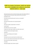 Health Care Systems Test Review&vert; Health Care Systems Test&vert; 2 SETS COMBINED WITH COMPLETE SOLUTION&vert; UPDATED RATED A&plus; &vert; NEW 2026