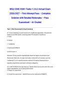 WGU C845 VUN1 Tasks 1 2 & 3 Actual Exam 2026&sol;2027 &ndash; First Attempt Pass &ndash; Complete Solution with Detailed Rationales &ndash; Pass Guaranteed &ndash; A&plus; Graded