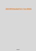 NFHS Baseball Part I Test &lpar;WIAA&rpar;&sol;2024&sol;2025 NFHS Baseball Part I Test &lpar;WIAA&rpar; All Questions and Answers Complete&sol; get it 100&percnt; accurate&period; Latest Edition&period;