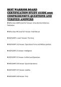 BEST WARRIOR BOARD  CERTIFICATION STUDY GUIDE 2026  COMPREHENSIVE QUESTIONS AND  VERIFIED ANSWERS 