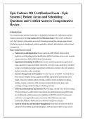 Epic Cadence 201 Certification Exam &ndash; Epic Systems &vert; Patient Access and Scheduling Questions and Verified Answers Comprehensive Review