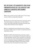 BIO 150 EXAM 1 UTK MAMANTOV 2026 EXAM  PREPARATION PACK KEY CELL BIOLOGY AND  GENETICS CONCEPTS WITH SAMPLE  QUESTIONS