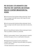 BIO 150 EXAM 1 UTK MAMANTOV 2026  PRACTICE TEST QUESTIONS AND DETAILED  BIOLOGY CONTENT BREAKDOWN FULL  REVIEW 