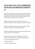 BIO 250 FINAL EXAM 4 2026 COMPREHENSIVE  NOTES AND EXAM PREPARATION WORKBOOK  A&plus;