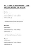 BIO 250 FINAL EXAM 4 2026 MOCK EXAM  PRACTICE SET WITH SOLUTIONS A&plus; 