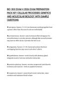 BIO 305 EXAM 4 2026 EXAM PREPARATION  PACK KEY CELLULAR PROCESSES GENETICS  AND MOLECULAR BIOLOGY WITH SAMPLE  QUESTIONS 