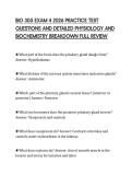 BIO 305 EXAM 4 2026 PRACTICE TEST  QUESTIONS AND DETAILED PHYSIOLOGY AND  BIOCHEMISTRY BREAKDOWN FULL REVIEW
