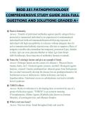 BIOD 331 PATHOPHYSIOLOGY COMPREHENSIVE STUDY GUIDE 2026 FULL QUESTIONS AND SOLUTIONS GRADED A&plus;