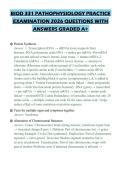 BIOD 331 PATHOPHYSIOLOGY PRACTICE EXAMINATION 2026 QUESTIONS WITH ANSWERS GRADED A&plus;