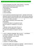 NR 442 Community Health Exam 2 Questions and Answers Rated A