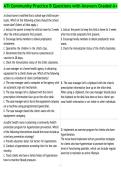 ATI Community Practice B Questions with Answers Graded A&plus;